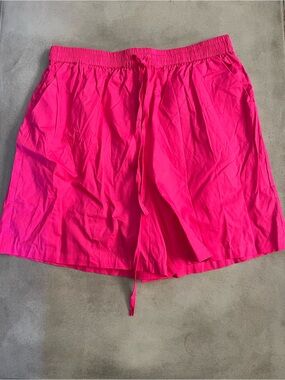 Spring + Mercer NWT Hot Pink Cotton Shorts Elastic Drawstring Pockets Size L